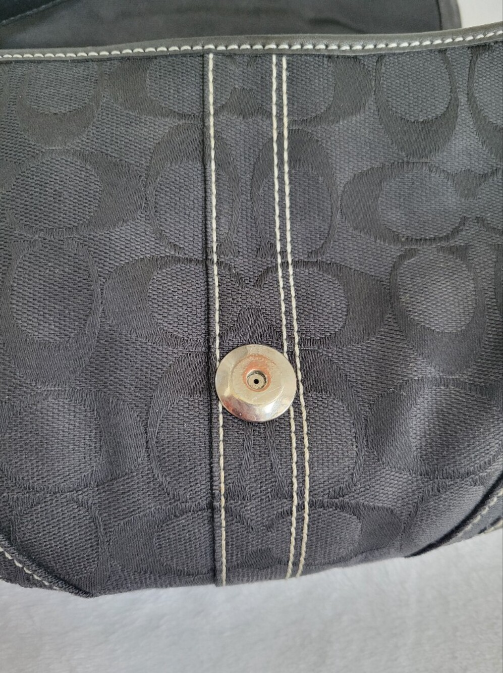 Coach Soho Signature Shoulder Bag Vintage Y2K Black Monogram  Canvas Leather - Picture 9 of 15